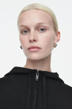 COS DOUBLE-FACED KNITTED ZIP-UP HOODIE-Women Tops | Coats & Jackets