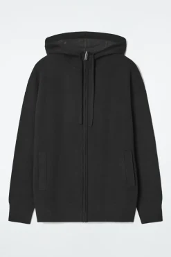 COS DOUBLE-FACED KNITTED ZIP-UP HOODIE-Women Tops | Coats & Jackets