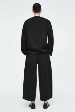 COS DOUBLE-FACED WOOL BARREL-LEG PANTS-Women Pants