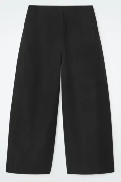 COS DOUBLE-FACED WOOL BARREL-LEG PANTS-Women Pants