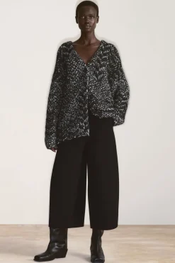 COS DOUBLE-FACED WOOL BARREL-LEG PANTS-Women Pants