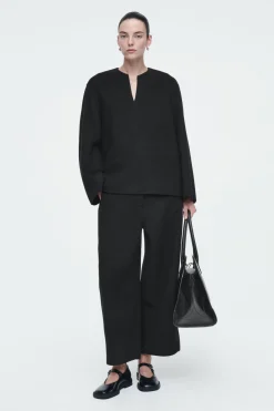 COS DOUBLE-FACED WOOL BLOUSE-Women Shirts & Blouses | Tops