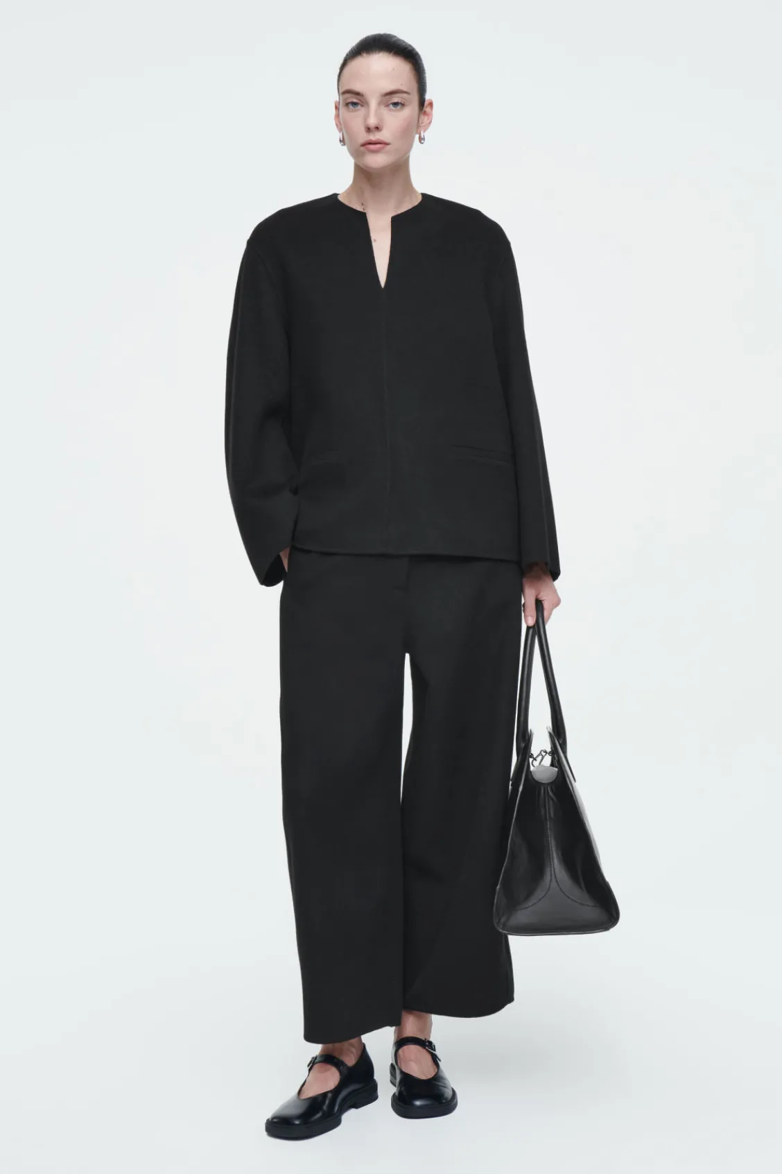 COS DOUBLE-FACED WOOL BLOUSE-Women Shirts & Blouses | Tops