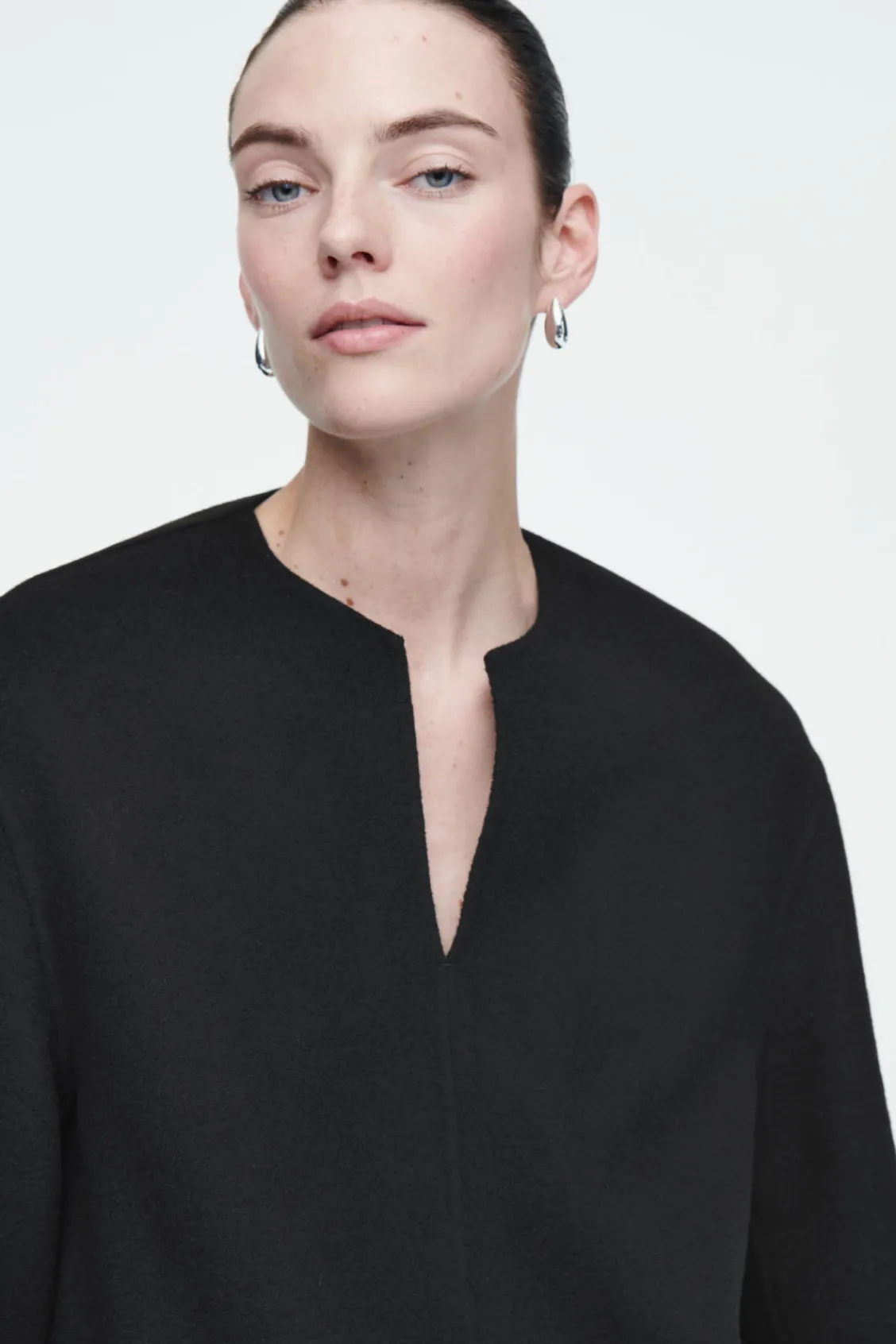 COS DOUBLE-FACED WOOL BLOUSE-Women Shirts & Blouses | Tops
