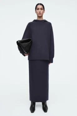 COS DOUBLE-FACED WOOL MAXI SKIRT-Women Skirts | Sweaters & Cardigans