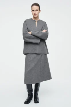 COS DOUBLE-FACED WOOL MIDI SKIRT-Women Skirts