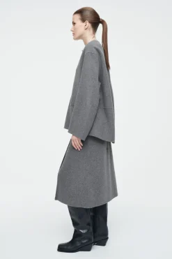 COS DOUBLE-FACED WOOL MIDI SKIRT-Women Skirts