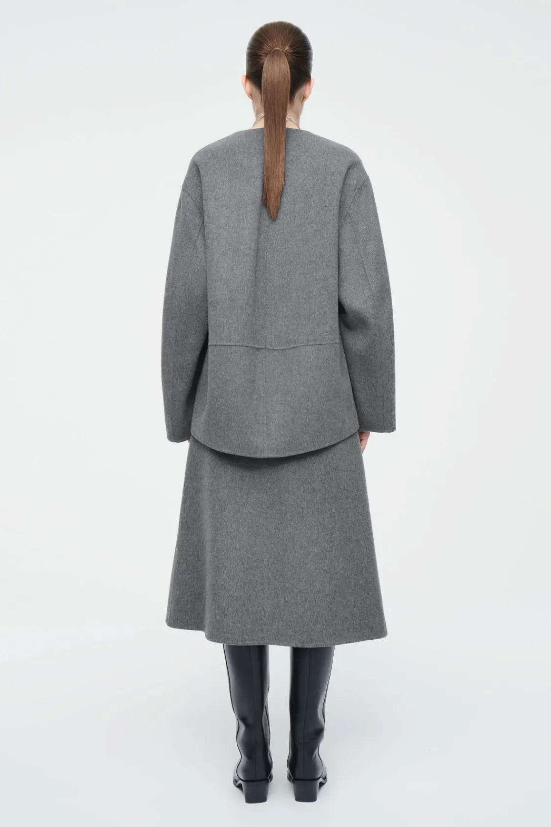 COS DOUBLE-FACED WOOL MIDI SKIRT-Women Skirts