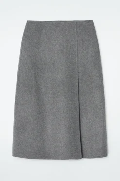 COS DOUBLE-FACED WOOL MIDI SKIRT-Women Skirts