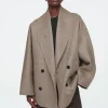 COS DOUBLE-FACED WOOL PEA COAT-Women Coats & Jackets