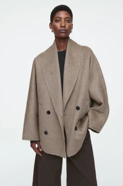 COS DOUBLE-FACED WOOL PEA COAT-Women Coats & Jackets