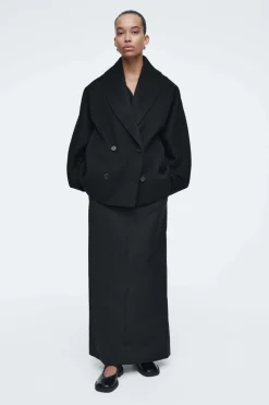 COS DOUBLE-FACED WOOL PEA COAT-Women Coats & Jackets