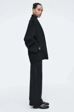 COS DOUBLE-FACED WOOL PEA COAT-Women Coats & Jackets