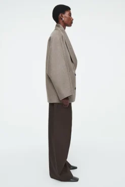 COS DOUBLE-FACED WOOL PEA COAT-Women Coats & Jackets