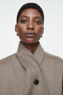 COS DOUBLE-FACED WOOL PEA COAT-Women Coats & Jackets