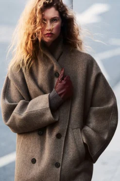 COS DOUBLE-FACED WOOL PEA COAT-Women Coats & Jackets