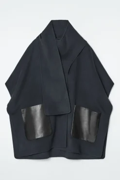COS DOUBLE-FACED WOOL SCARF CAPE-Women Capes & Hybrids | Coats & Jackets