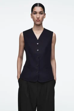 COS DOUBLE-FACED WOOL VEST-Women Vests & Tailoring | Coats & Jackets