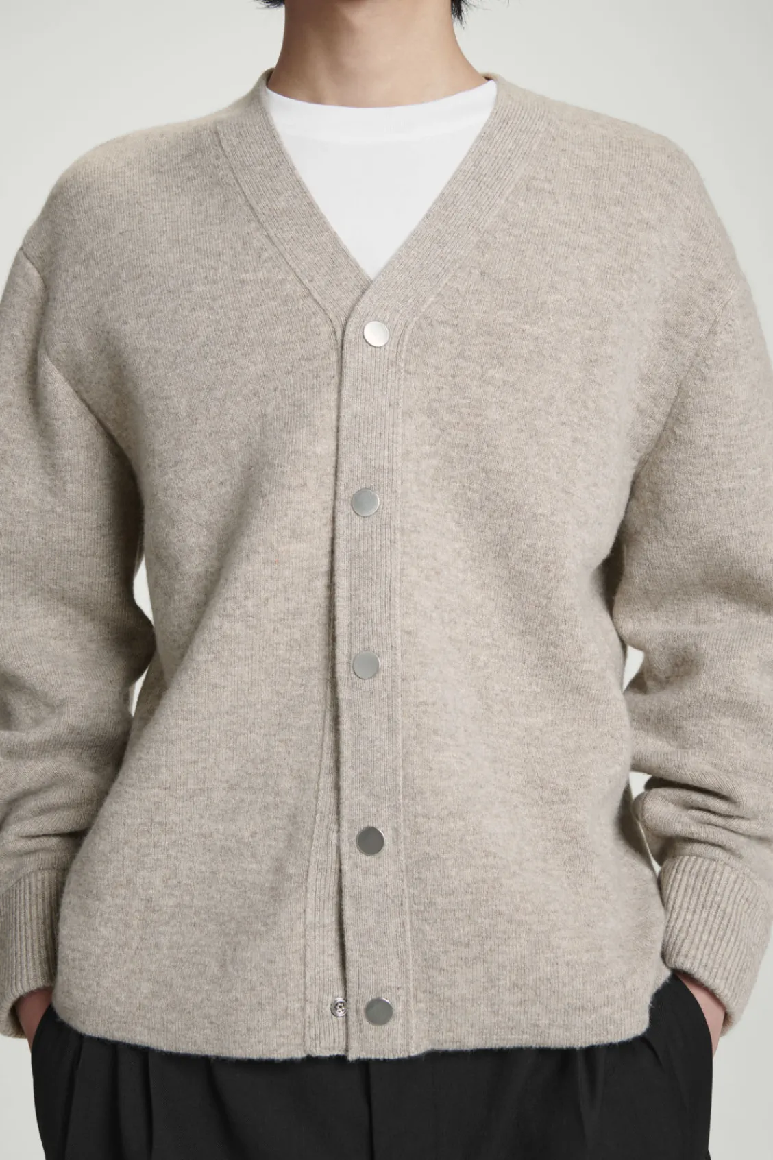 COS DOUBLE-FACED WOOL V-NECK CARDIGAN- Sweaters & Cardigans