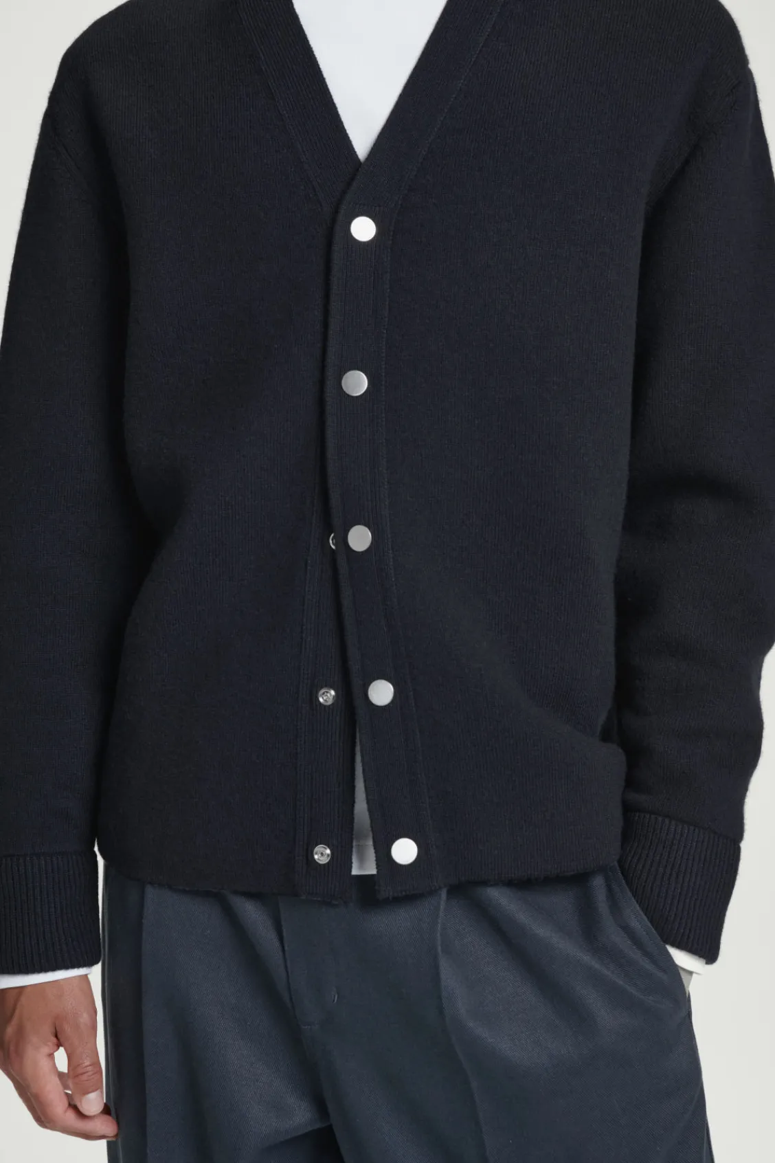 COS DOUBLE-FACED WOOL V-NECK CARDIGAN- Sweaters & Cardigans