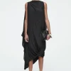COS DRAPED BALLOON MIDI DRESS-Women Dresses & Jumpsuits