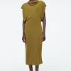 COS DRAPED COWL-NECK MIDI DRESS-Women Dresses & Jumpsuits