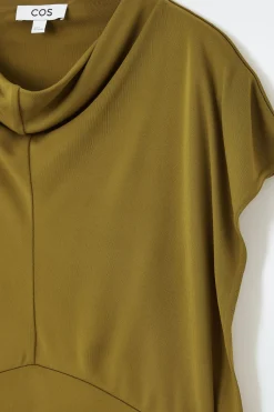 COS DRAPED COWL-NECK MIDI DRESS-Women Dresses & Jumpsuits