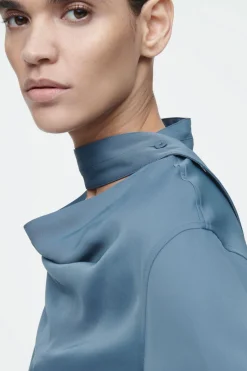 COS DRAPED SCARF-DETAIL BLOUSE-Women Shirts & Blouses | Tops