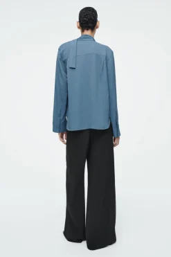 COS DRAPED SCARF-DETAIL BLOUSE-Women Shirts & Blouses | Tops