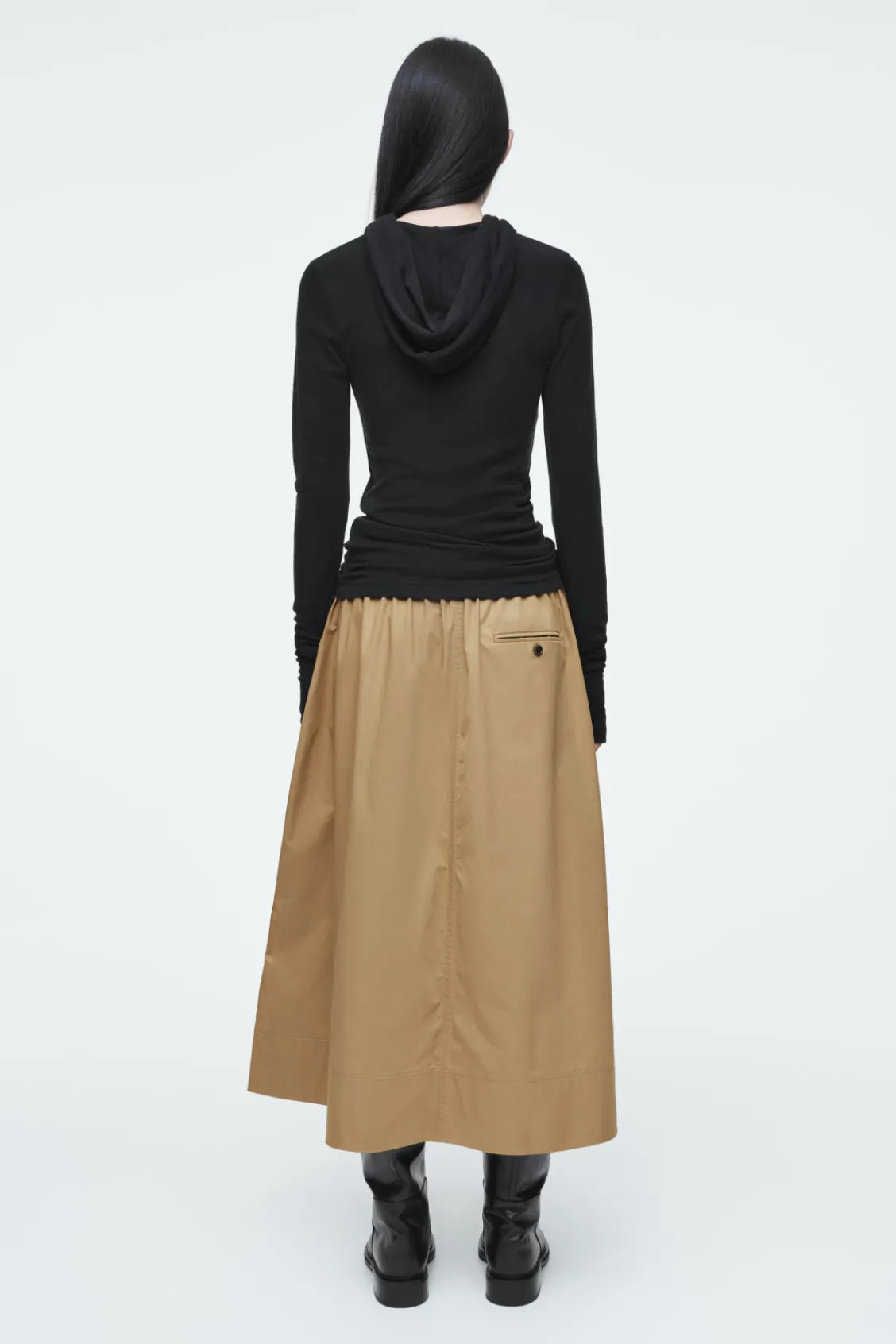 COS DRAWSTRING A-LINE MIDI SKIRT-Women Skirts