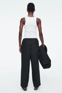 COS DRAWSTRING LINEN PANTS-Women Pants