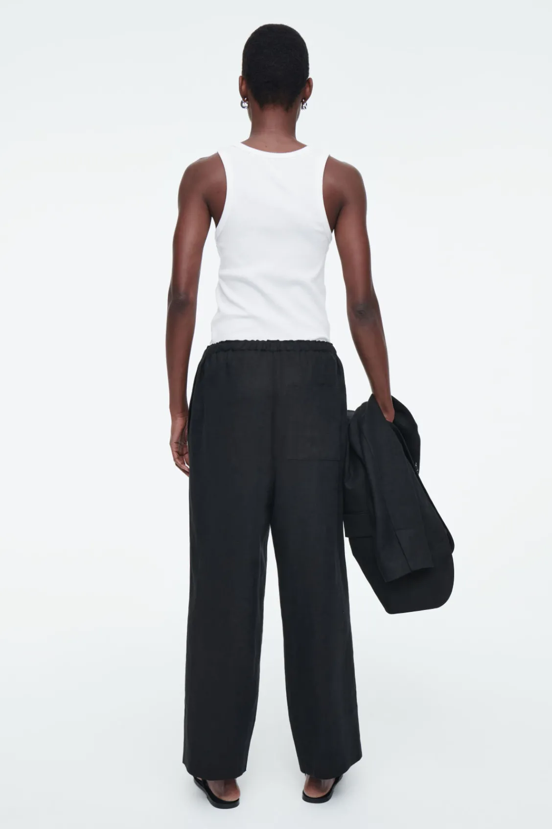 COS DRAWSTRING LINEN PANTS-Women Pants