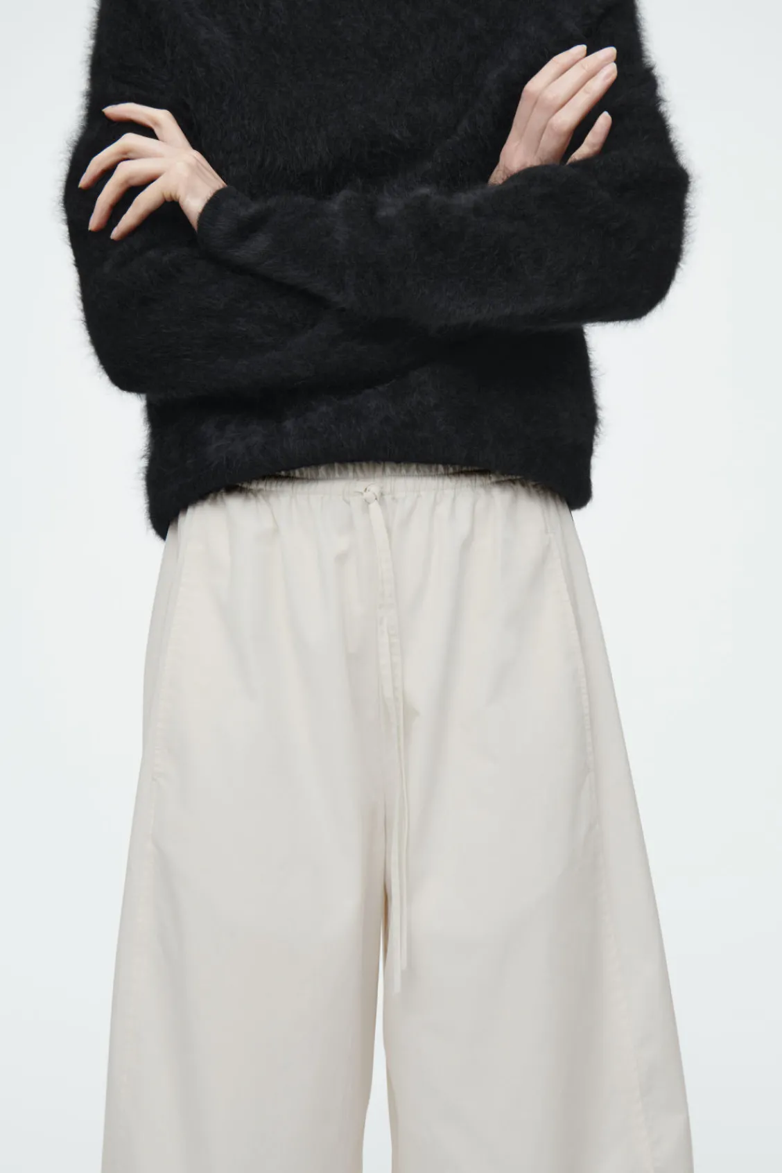 COS ELASTICATED BARREL-LEG PANTS-Women Pants