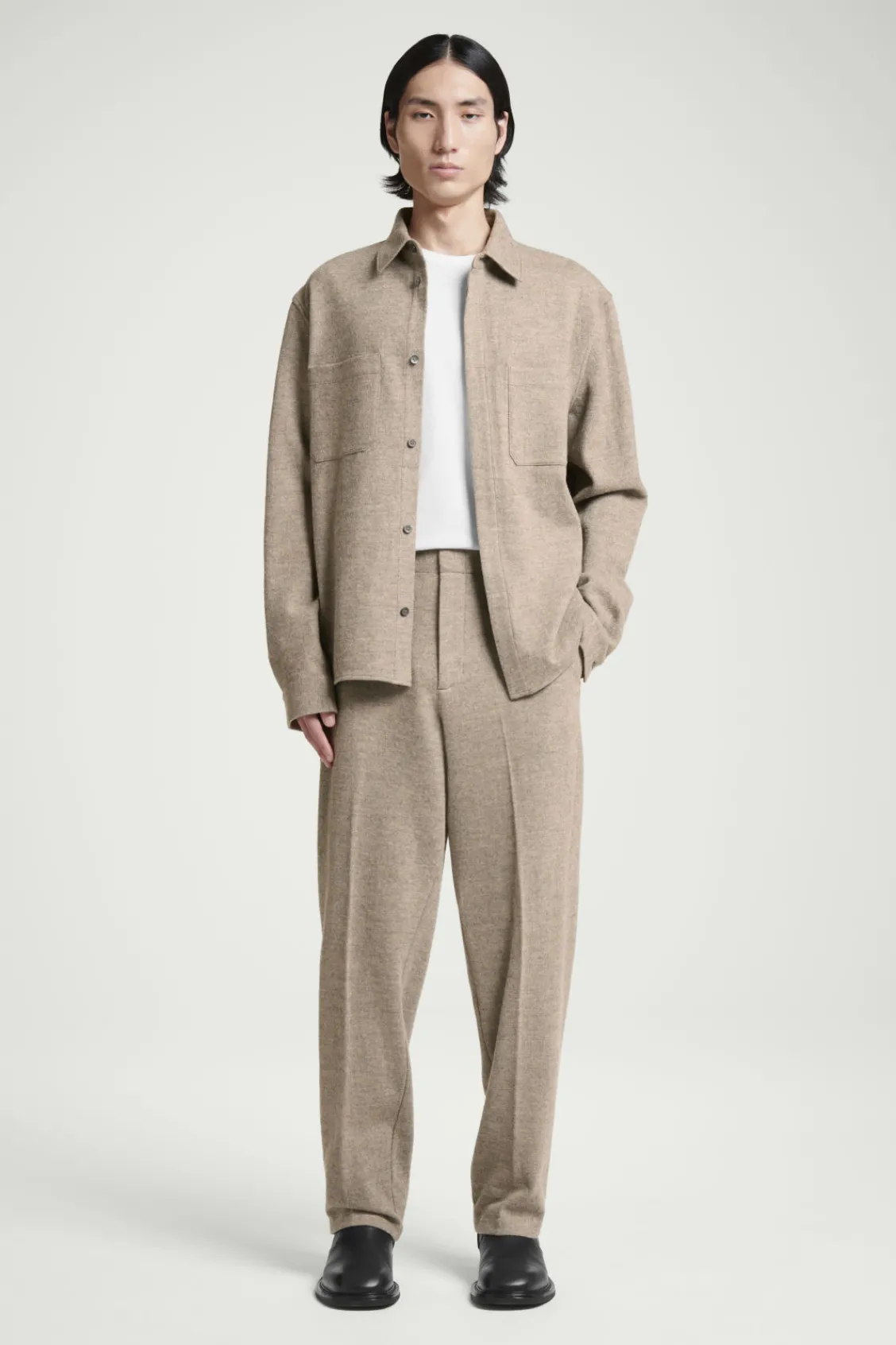 COS ELASTICATED BOILED-WOOL PANTS- Matching Sets | Pants