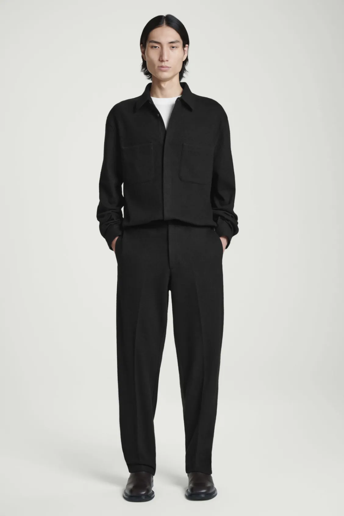COS ELASTICATED BOILED-WOOL PANTS- Pants