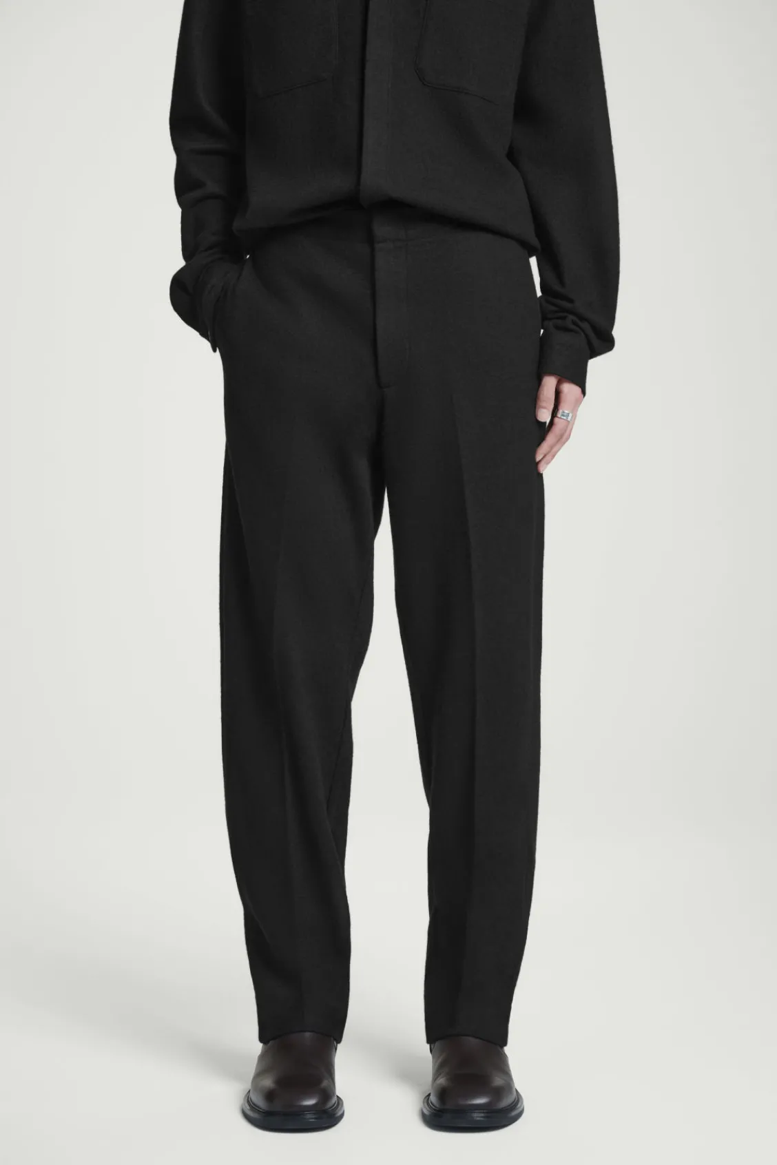 COS ELASTICATED BOILED-WOOL PANTS- Pants