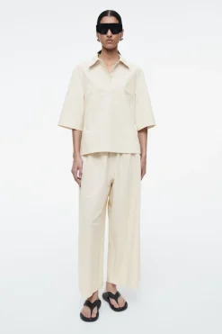 COS ELASTICATED COTTON CULOTTES-Women Pants
