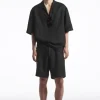COS ELASTICATED LINEN SHORTS- Pants