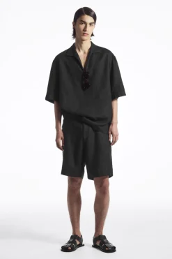 COS ELASTICATED LINEN SHORTS- Pants
