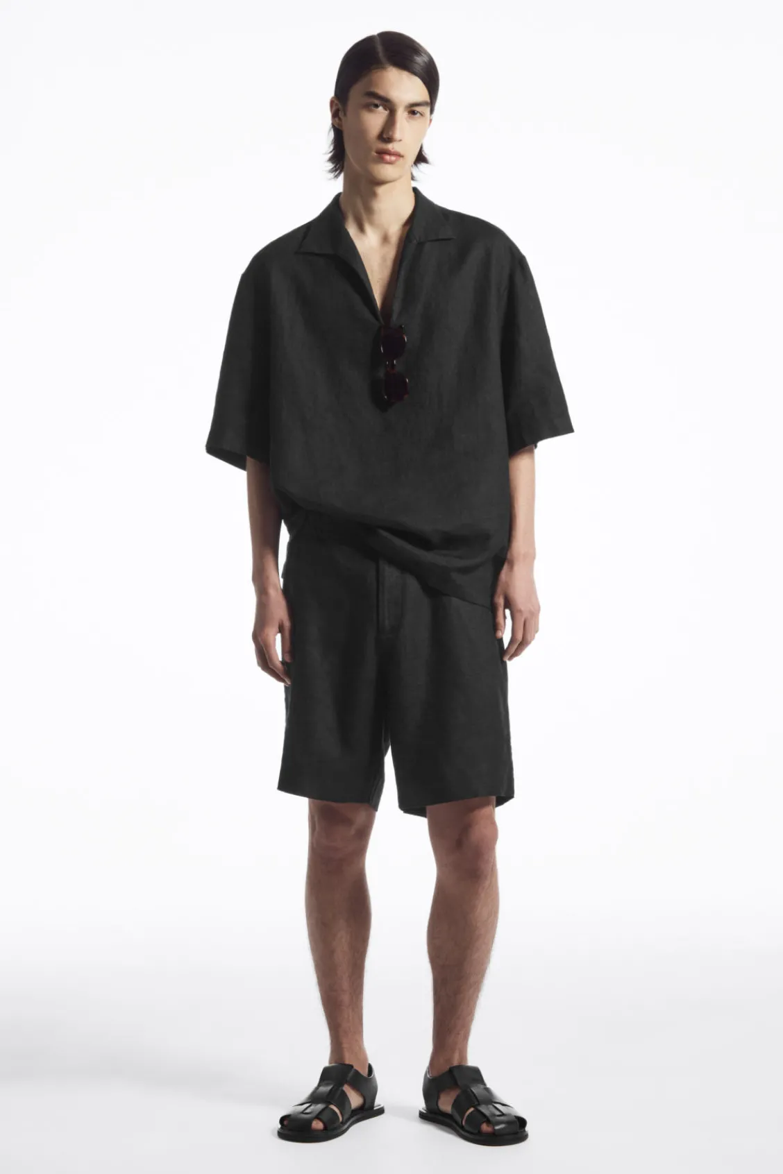 COS ELASTICATED LINEN SHORTS- Pants
