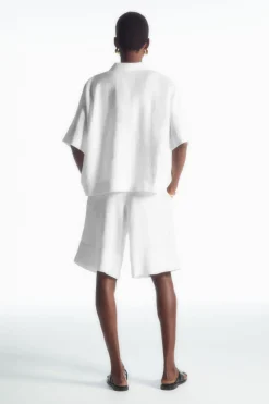 COS ELASTICATED LINEN SHORTS-Women Pants