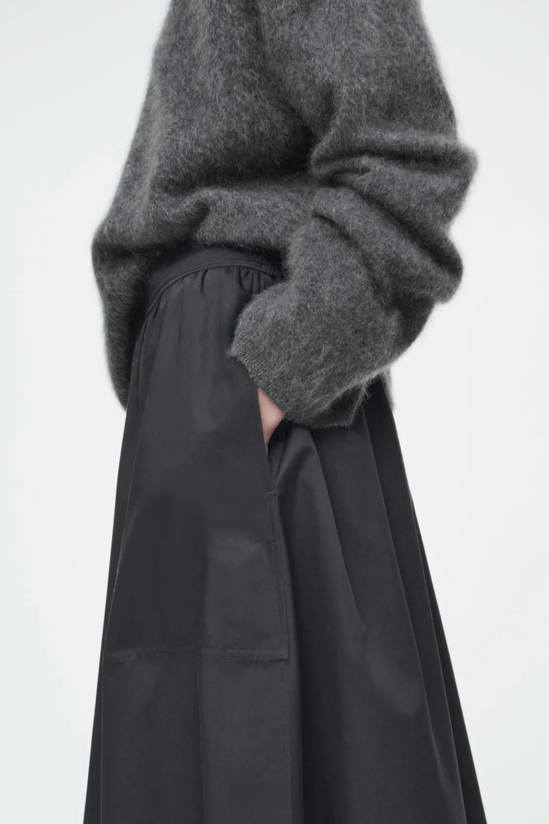 COS ELASTICATED MIDI SKIRT-Women Skirts