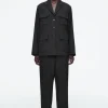 COS ELASTICATED STRAIGHT-LEG PANTS-Women Pants