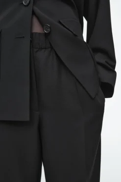 COS ELASTICATED STRAIGHT-LEG PANTS-Women Pants