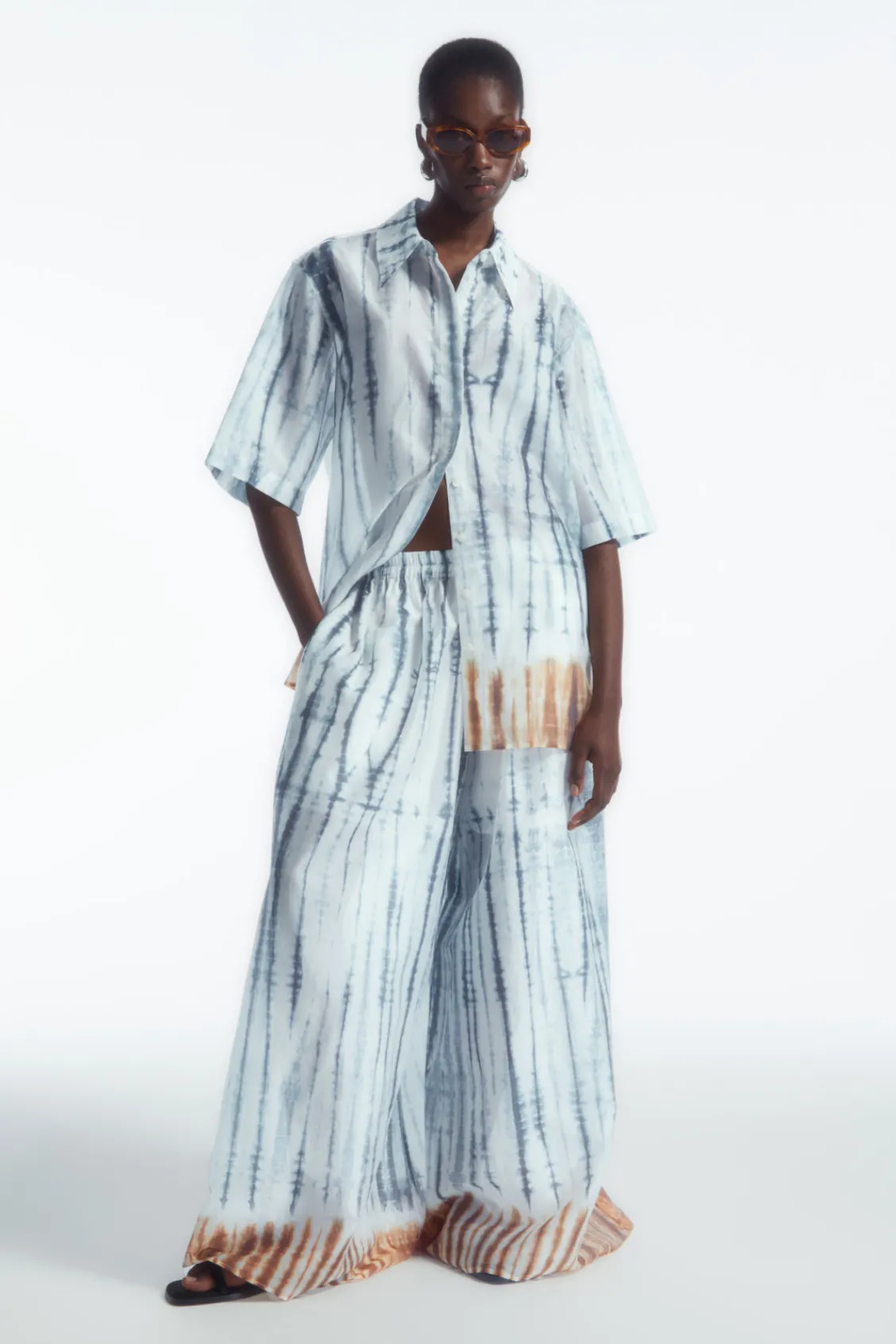 COS ELASTICATED WIDE-LEG PANTS-Women Pants