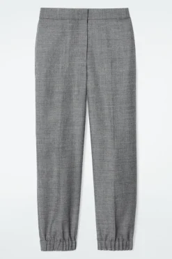 COS ELASTICATED WOOL-FLANNEL PANTS-Women Vests & Tailoring | Pants