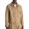 COS EMBROIDERED FLORAL ZIP-UP OVERSHIRT- Shirts | Coats & Jackets