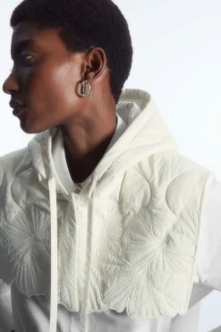 COS EMBROIDERED QUILTED HOOD-Women Hats & Scarves | Capes & Hybrids