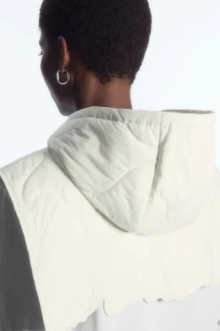 COS EMBROIDERED QUILTED HOOD-Women Hats & Scarves | Capes & Hybrids