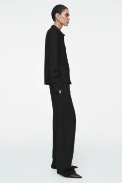 COS EXAGGERATED-COLLAR JERSEY SHIRT-Women Shirts & Blouses | Tops